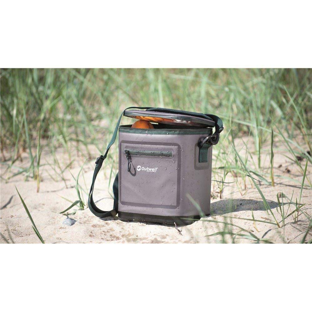 Outwell Hula - Borsa termica 8 litri, colore: Nero e grigio, impermeabile, in poliestere, 19 x 26 x 28 cm, da campeggio