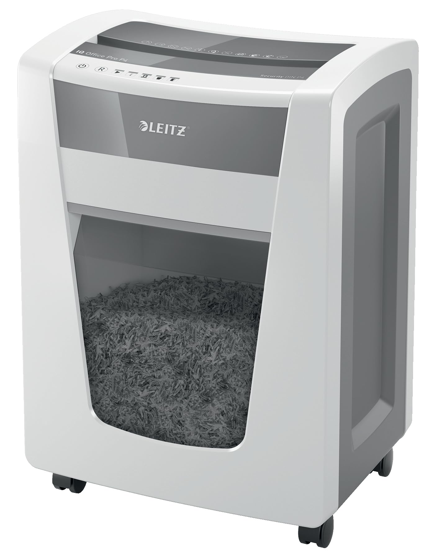 Leitz IQ Distruggidocumenti Office Pro P4, 20 fogli A4, Taglio a frammento, Capacità 30 litri, Tecnologia anti-inceppamento, Tecnologia Touch-Control, 80060000