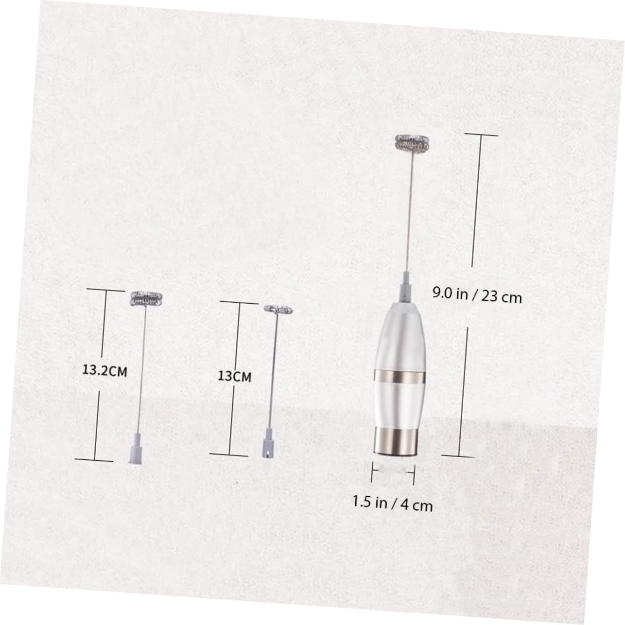 OFFSCH Electric Milk Frother Stainless Steel Handheld No Battery Easy to Use Clean for Home Cafe