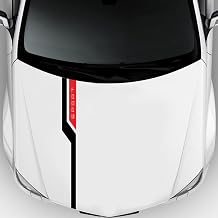 Car Hood Sticker Auto Racing Sport Stripes Sticker Waterproof Vinyl Graphics Decorative Decal for Cars/Trucks/SUVs Black-Red