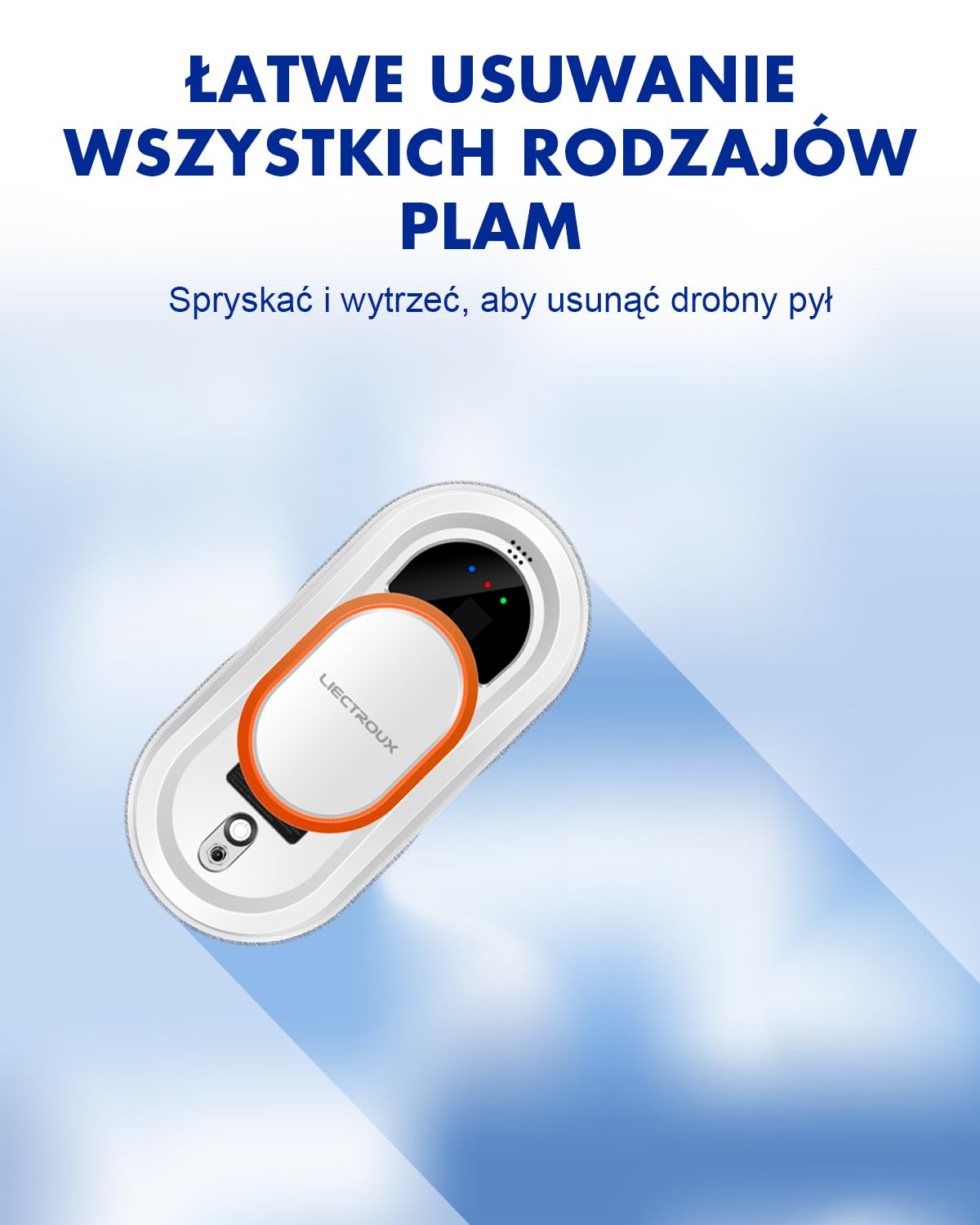 LIECTROUX HCR09 Automatyzacja Robot do mycia okien, z linką bezpieczeństwa, pilotem zdalnego sterowania i 10 chusteczkami do czyszczenia, Wysoka wydajność, wysokie bezpieczeństwo (HCR-09)