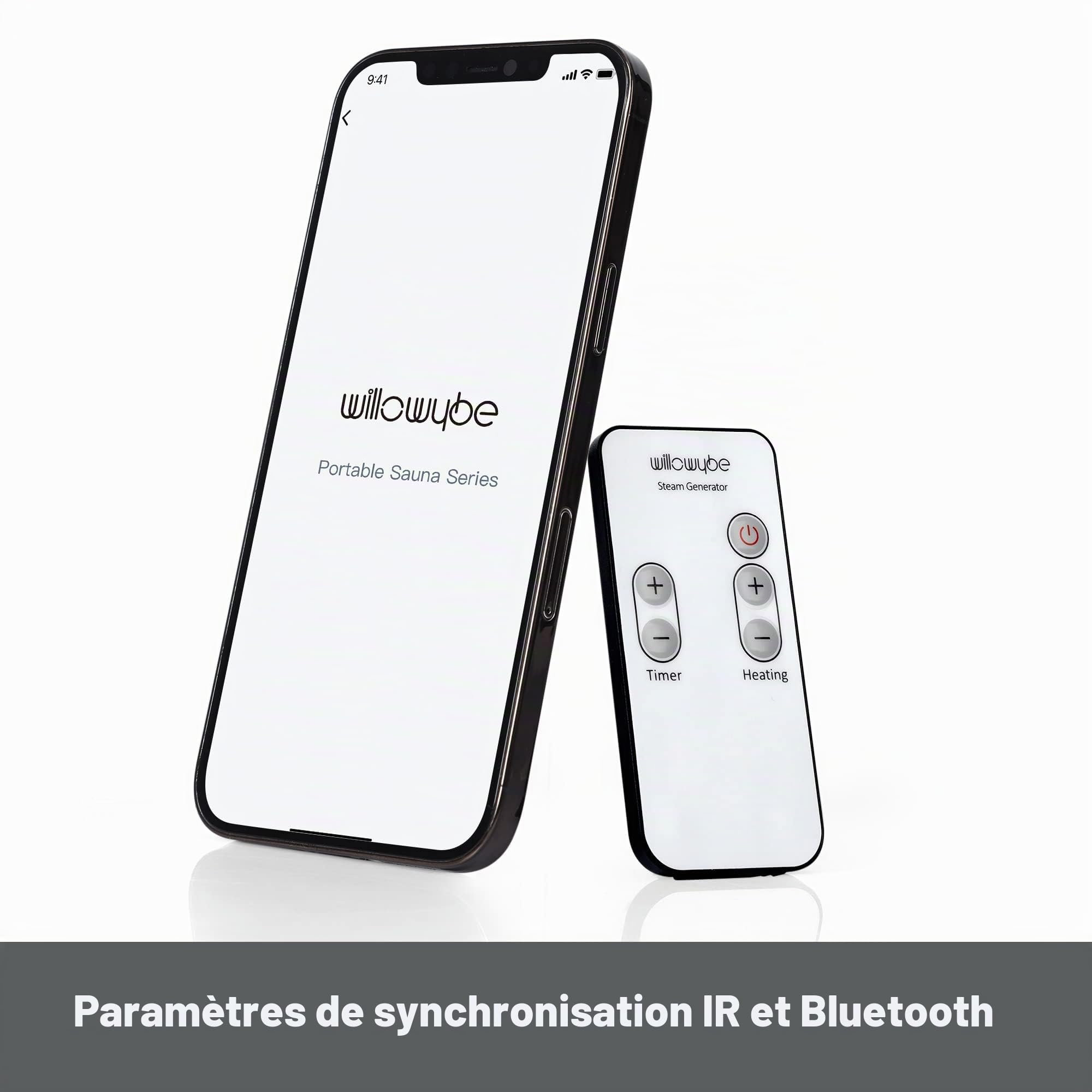 Sauna Portable à Vapeur avec contrôle Bluetooth, générateur de Vapeur, Tente corporelle, Chaise Pliable