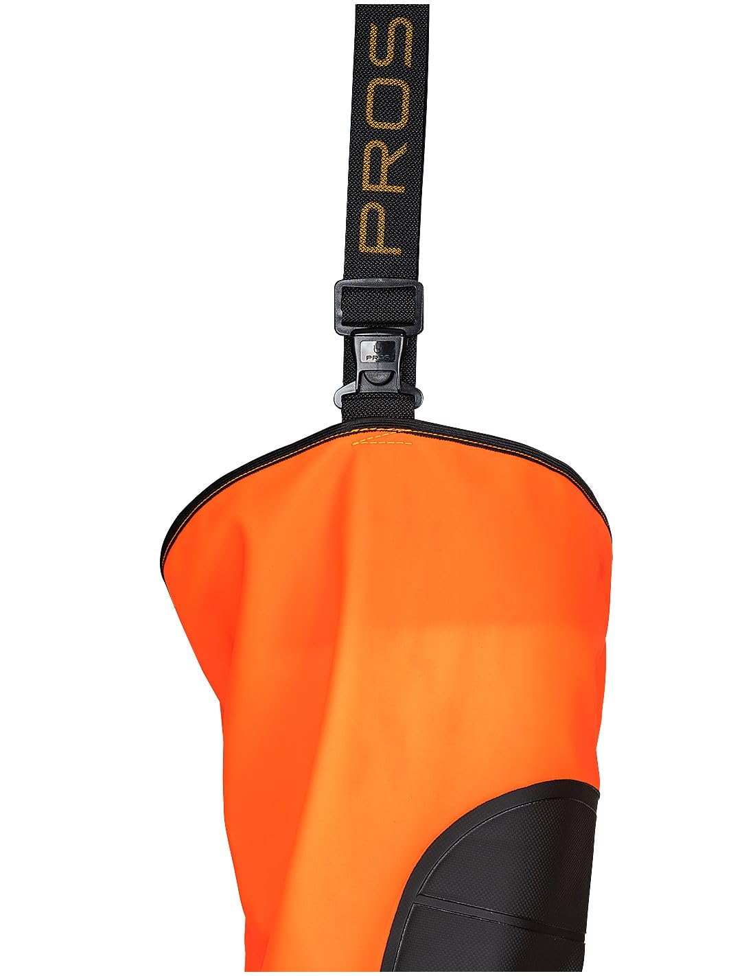 Salopette da pesca S5, pantaloni da pesca con stivali, arancione/giallo, taglia 40-48