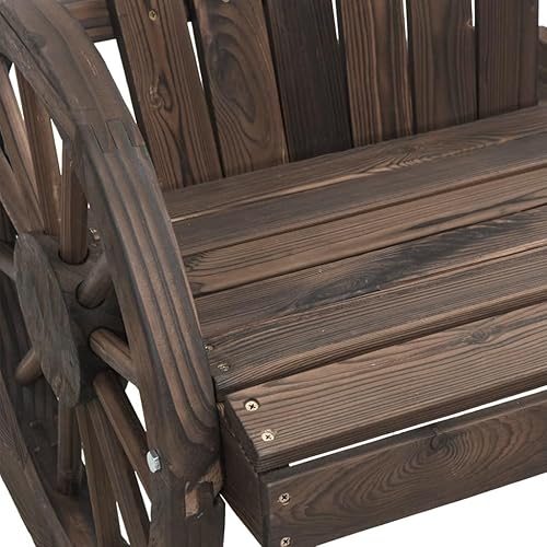 Miniatura 9 de Garden Patio Adirondack Chair, Burnt Wood Color Solid Fir Wood, Ergonomic Design for Outdoor Relaxation, Comfortable Seating