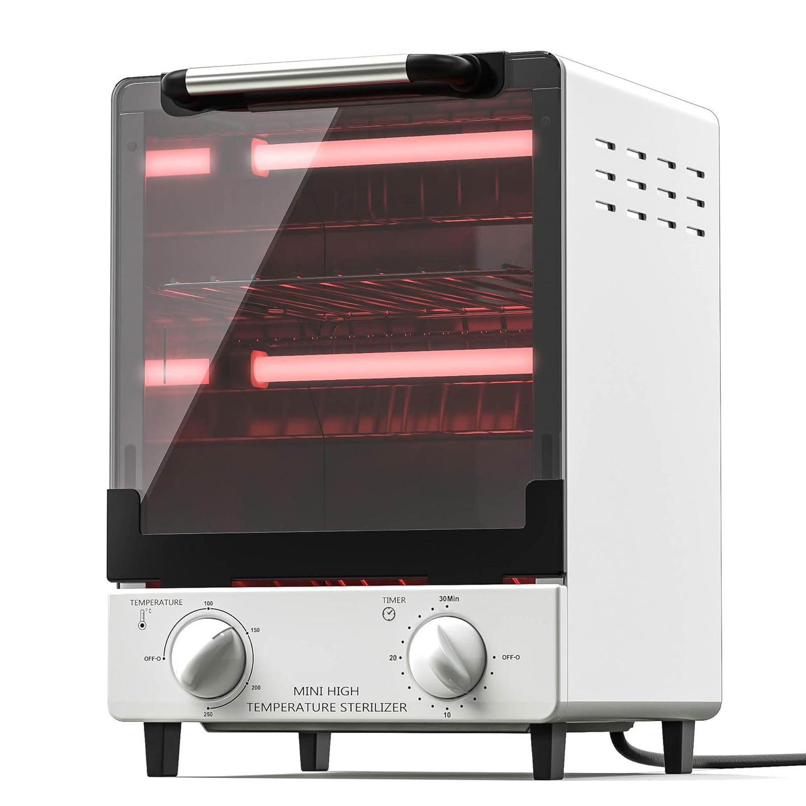 Sterilizzatore per Strumenti di Manicure, Scatola di Asciugatura Multifunzionale con Controllo della Temperatura, Timer 2 Vassoi in Acciaio Inox per Salone di Manicure 1000W