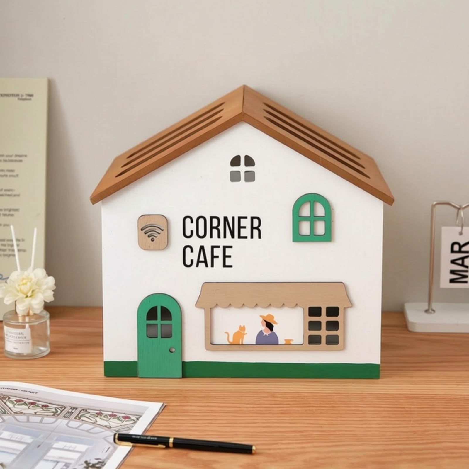 Scatola Organizer per Cavi Resistente | In Legno, Decorativo, Organizzatore per cavo Coperchio