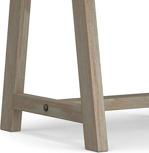 Miniatura 144 de SIMPLIHOME Sawhorse - Mesita de noche de madera maciza de 24 pulgadas de ancho, moderna, industrial, color gris envejecido, para sala de estar y