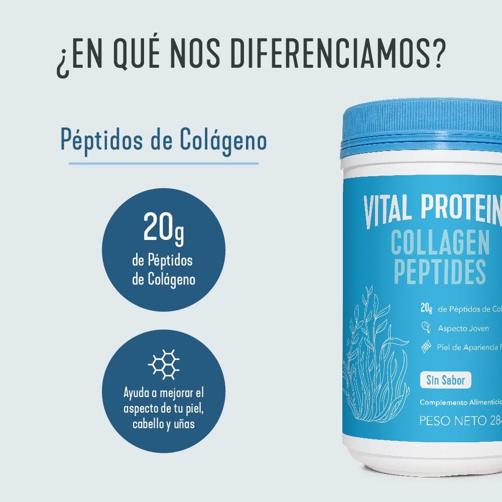 Vital Proteins Kolagen w proszku, peptydy kolagenowe hodowane na pastwiskach, hydrolizowany kolagen bez smaku Idealny do diet paleo, ketogeniczne, Whole30, 284 g