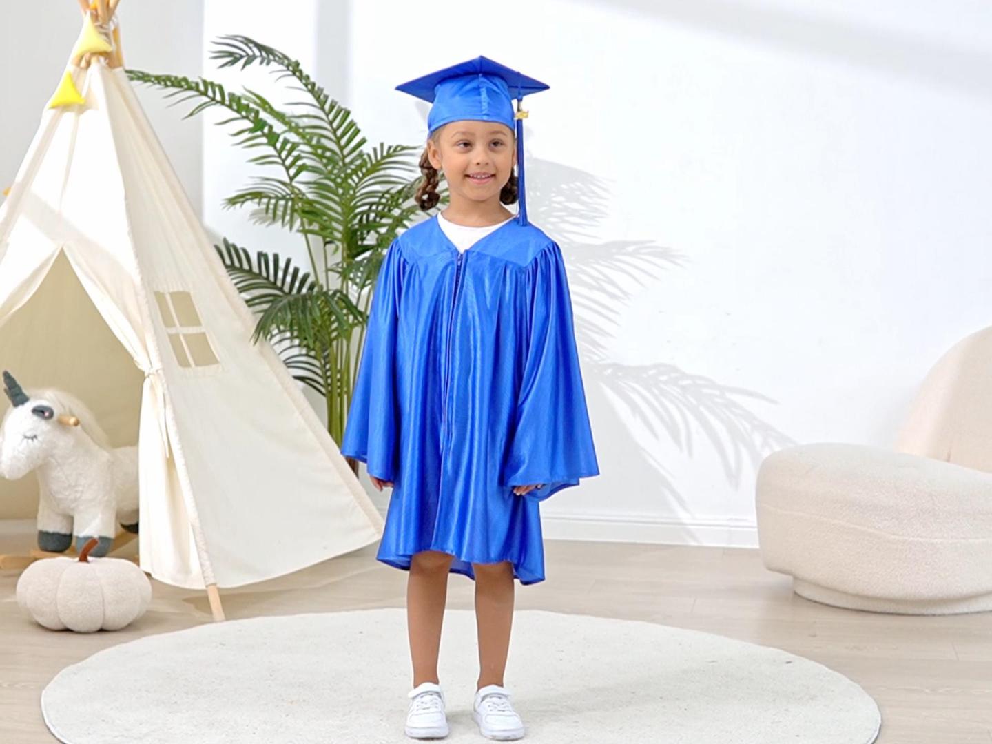 TngHui Shiny Kindergarten Royal Blue Graduation Gown Cap Tassel With ...