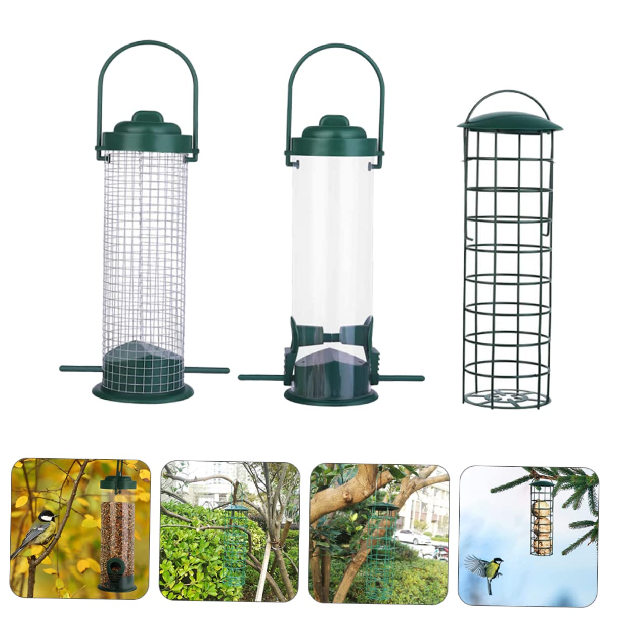 YARNOW 6pièces Mangeoire Suspendue pour Oiseaux Accessoire De Nourriture De Jardin Extérieur Distributeur De Et