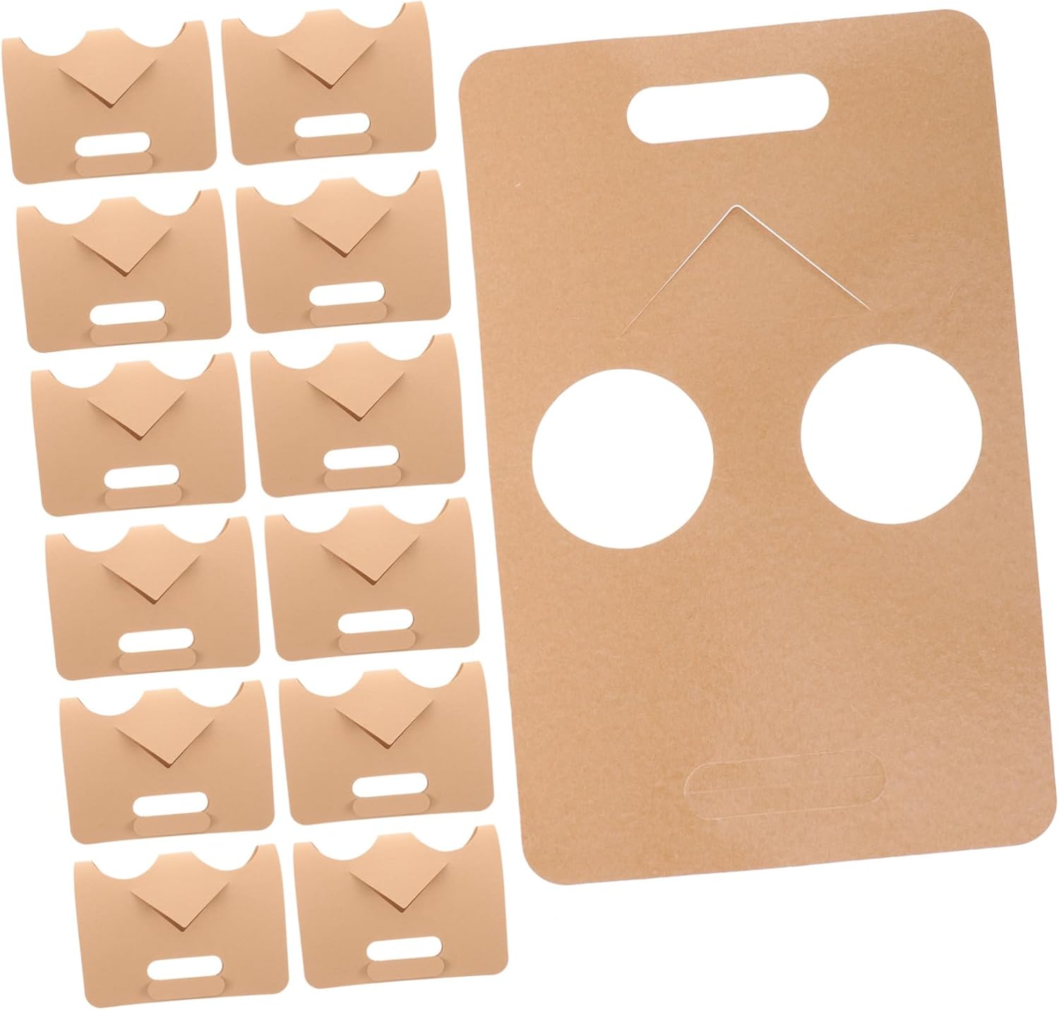 Cabilock 50Pcs Paper Cup Holder Carrier with Handle Beverage Tray for Coffee Juice and More for Takeout Drinks for Summer Outings and Events
