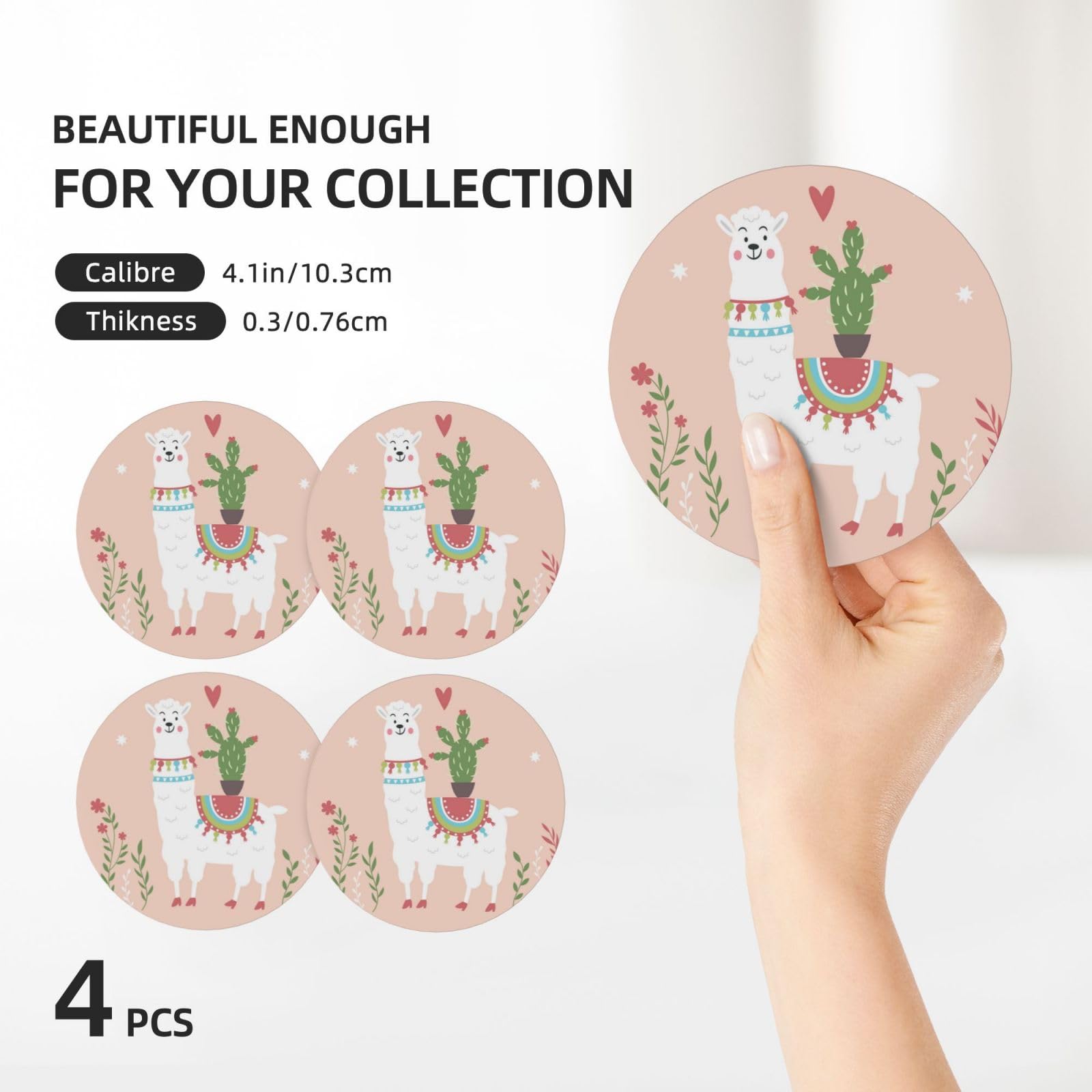 Simpatico sottobicchiere in ceramica stampato a mano con lama disegnato a mano set di 4 sottobicchieri decorativi