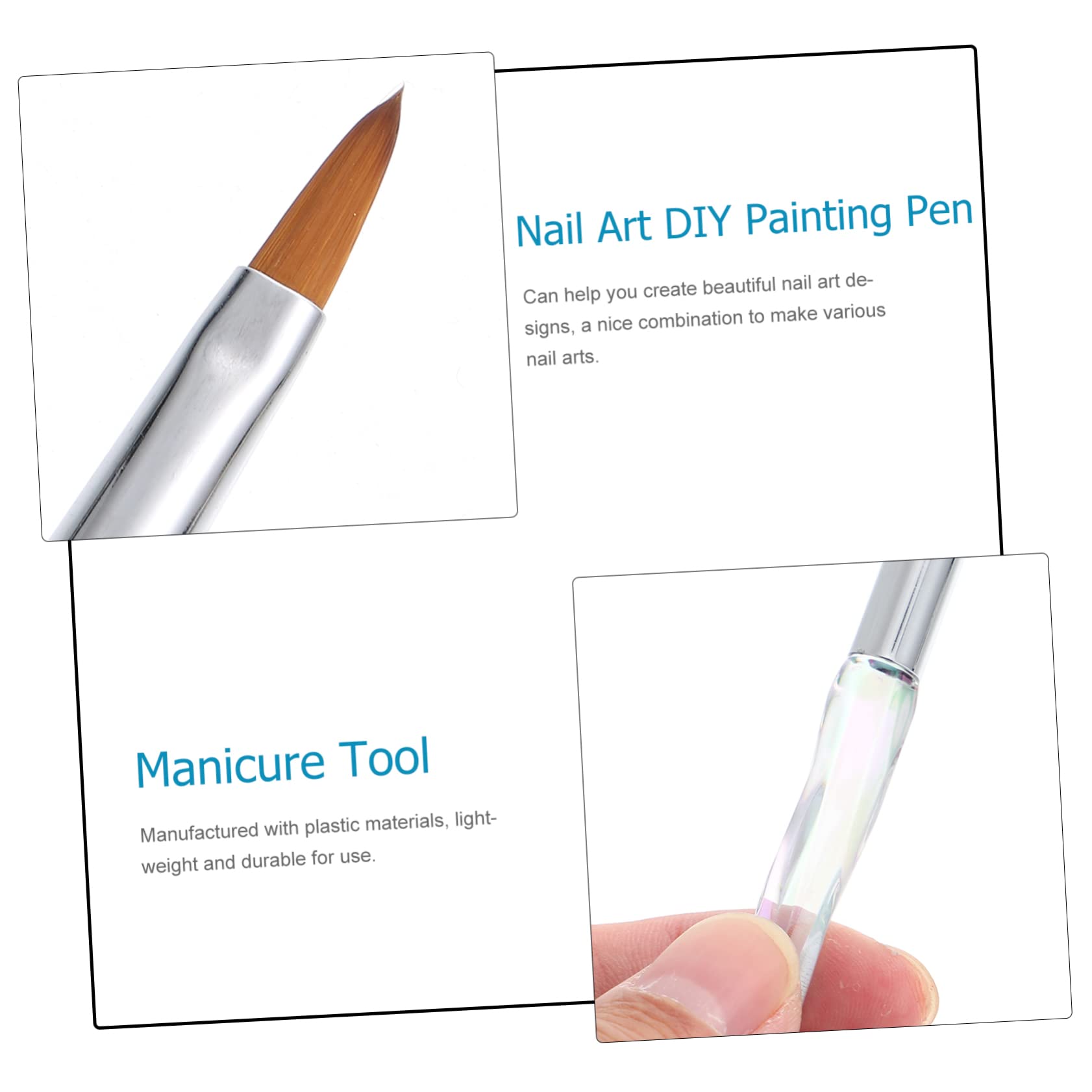Healeved 3pezzi Pennello Per Nail Art Con Manico Trasparente e Design Unico Strumento Per Pittura Unghie Gel Accessorio Per Unghie Con Setole Flessibili e Assorbimento Potente Per Creazioni