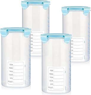 4 Pcs Plastic Paint Containers with Lids 50 oz Paint Storage Containers for Leftover Paint Cups with Lids Airtight Paint Holder Empty Paint Can, 1500ml