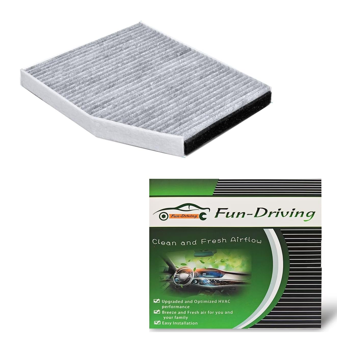 FUN-DRIVING FD577 Cabin Air Filter for Ford Transit 2015-2019, Replacement for BK21-18D543AA, BK2Z-19N619A