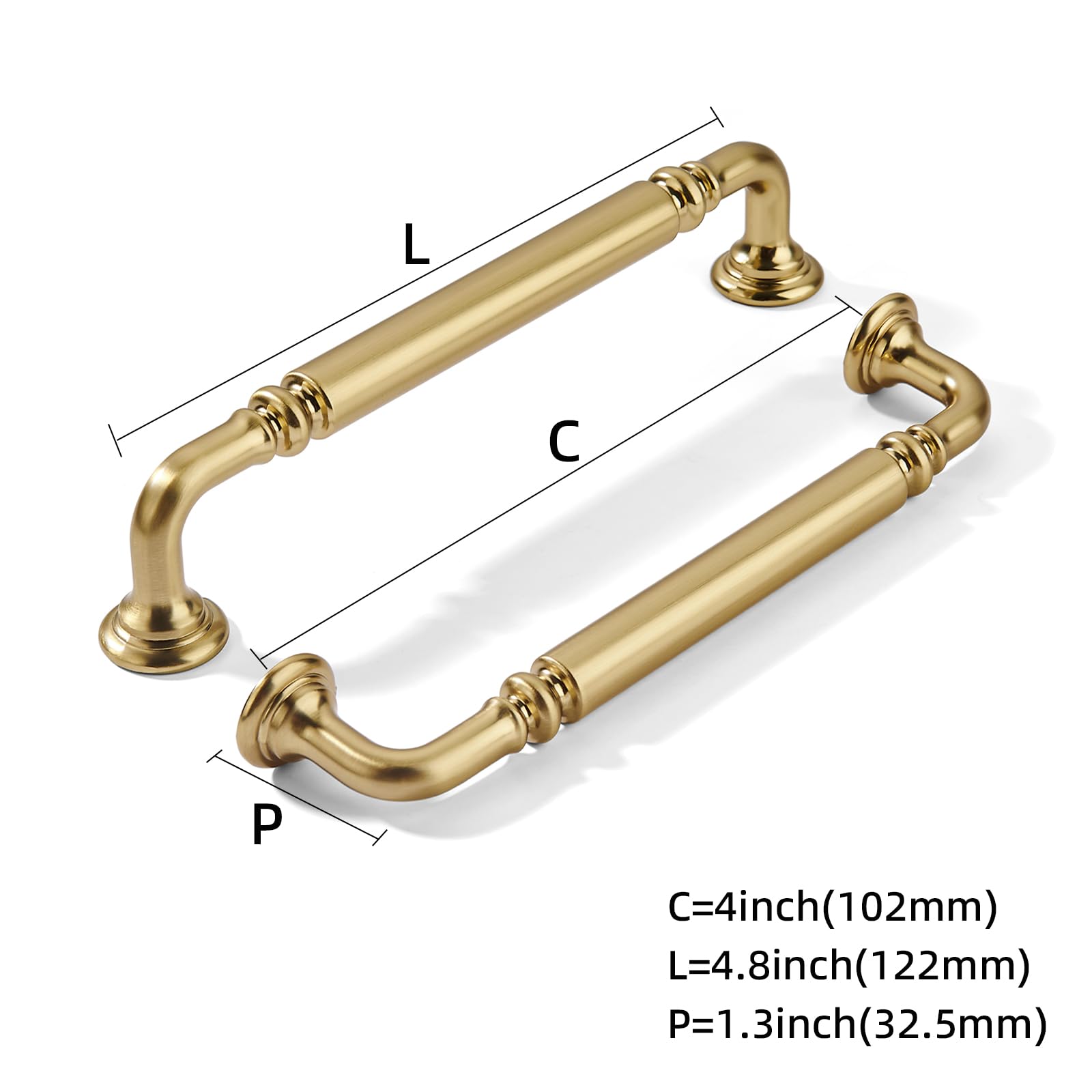 KHTUMEWARE-80392 Champagne Bronze Cabinet Pulls CTC 3 in (76 mm) 2-Pack in Champagne Bronze — KHTUMEWARE