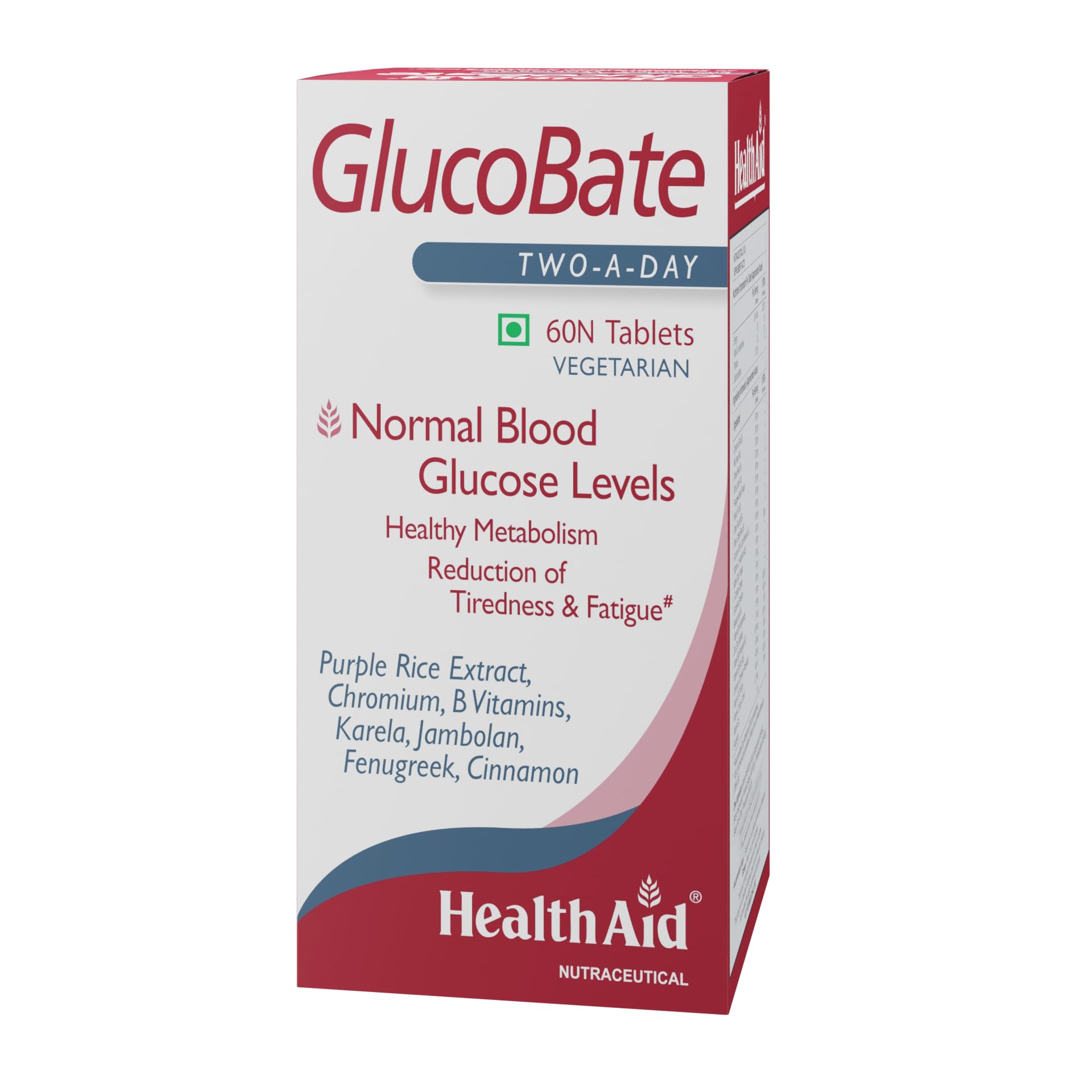 HealthAid GlucoBate Tablets | Support Normal Blood Glucose Level |Helps in Reduction Of Tiredness and Fatigue | With 11 Herbs & Essential Vitamins, Minerals | 60 Vegetarian Tablets-image-35