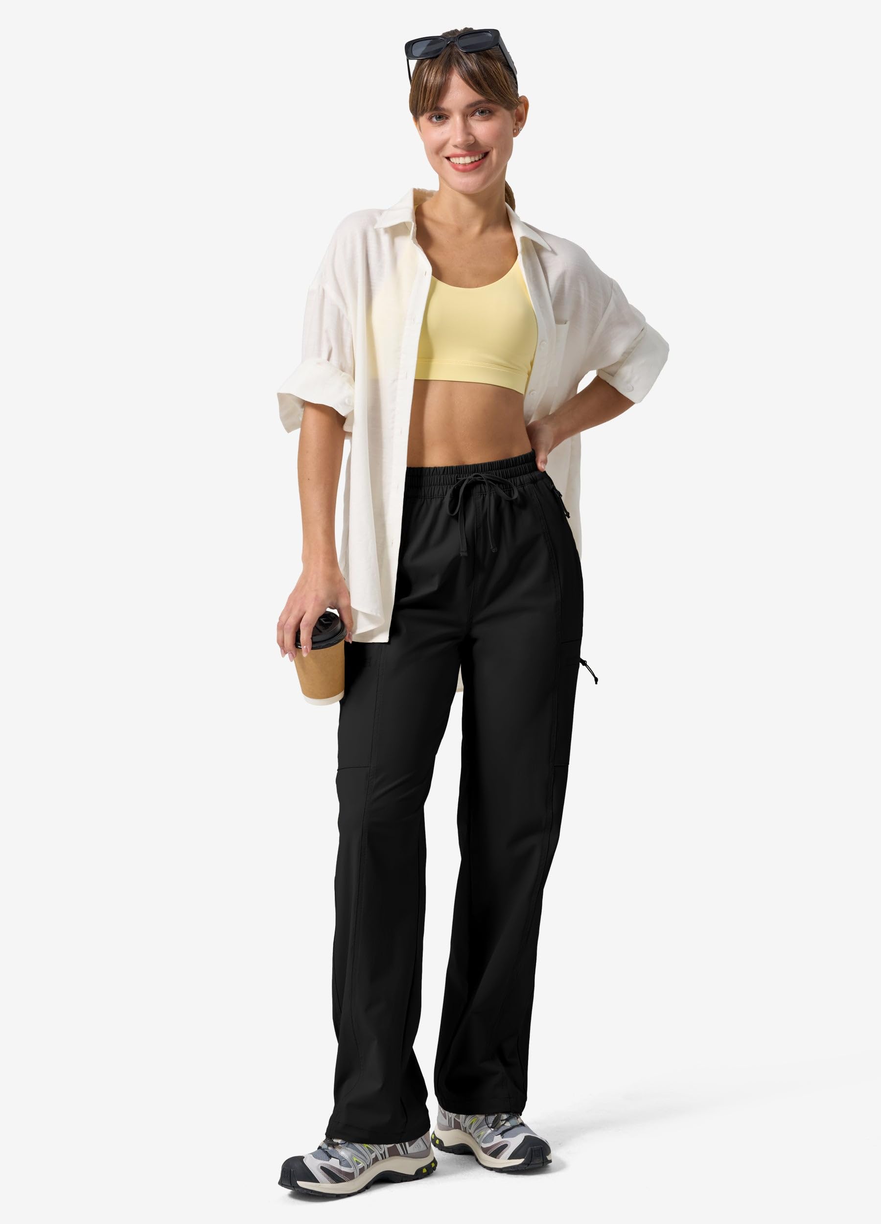 WILLIT Damen Wanderhose Schnelltrocknend Leicht UPF 50+ Outdoor Cargohose mit Taschen 74cm (29")