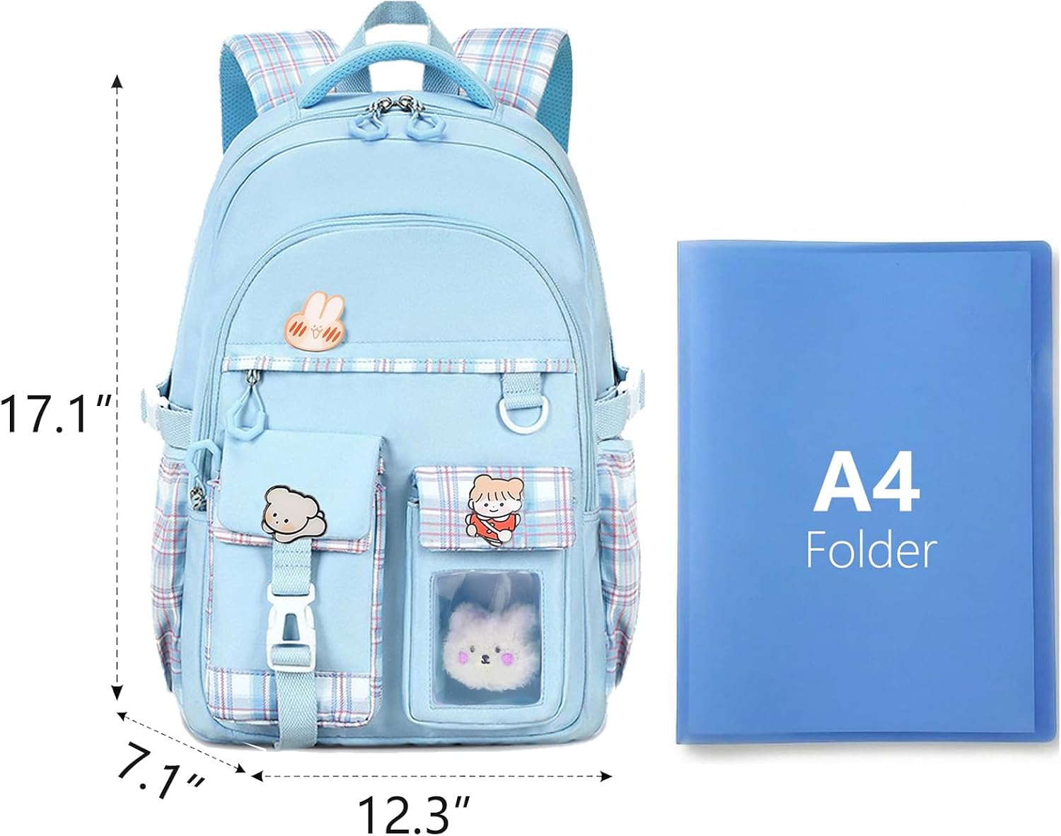 Cute Kids Backpack for Girls, Kawaii Teens School Bookbag image 4