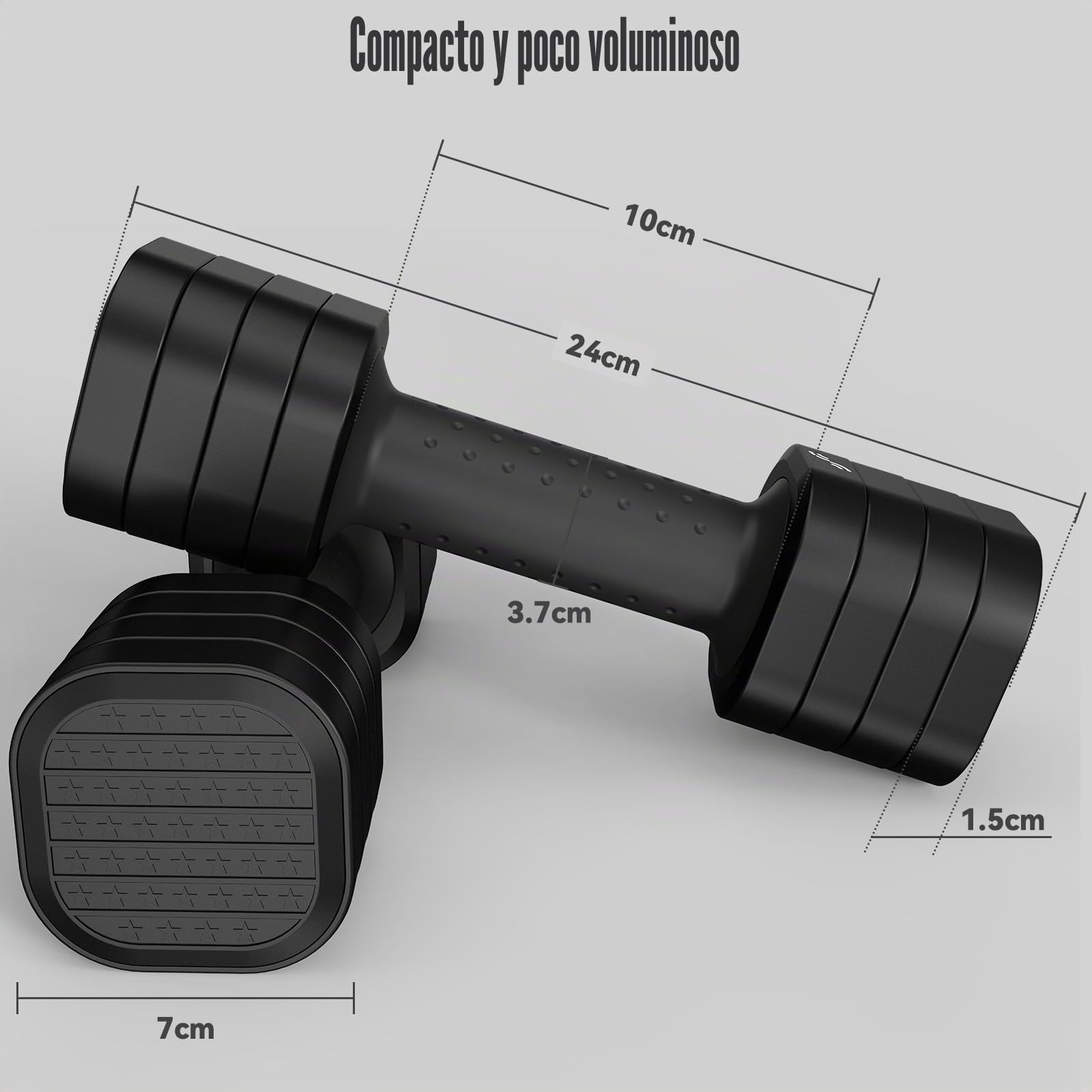 Sportneer Juego de mancuernas para mujer: pesas ajustables de 0,9 a 2,3 kg, 4 en 1, para gimnasio en casa (negro)