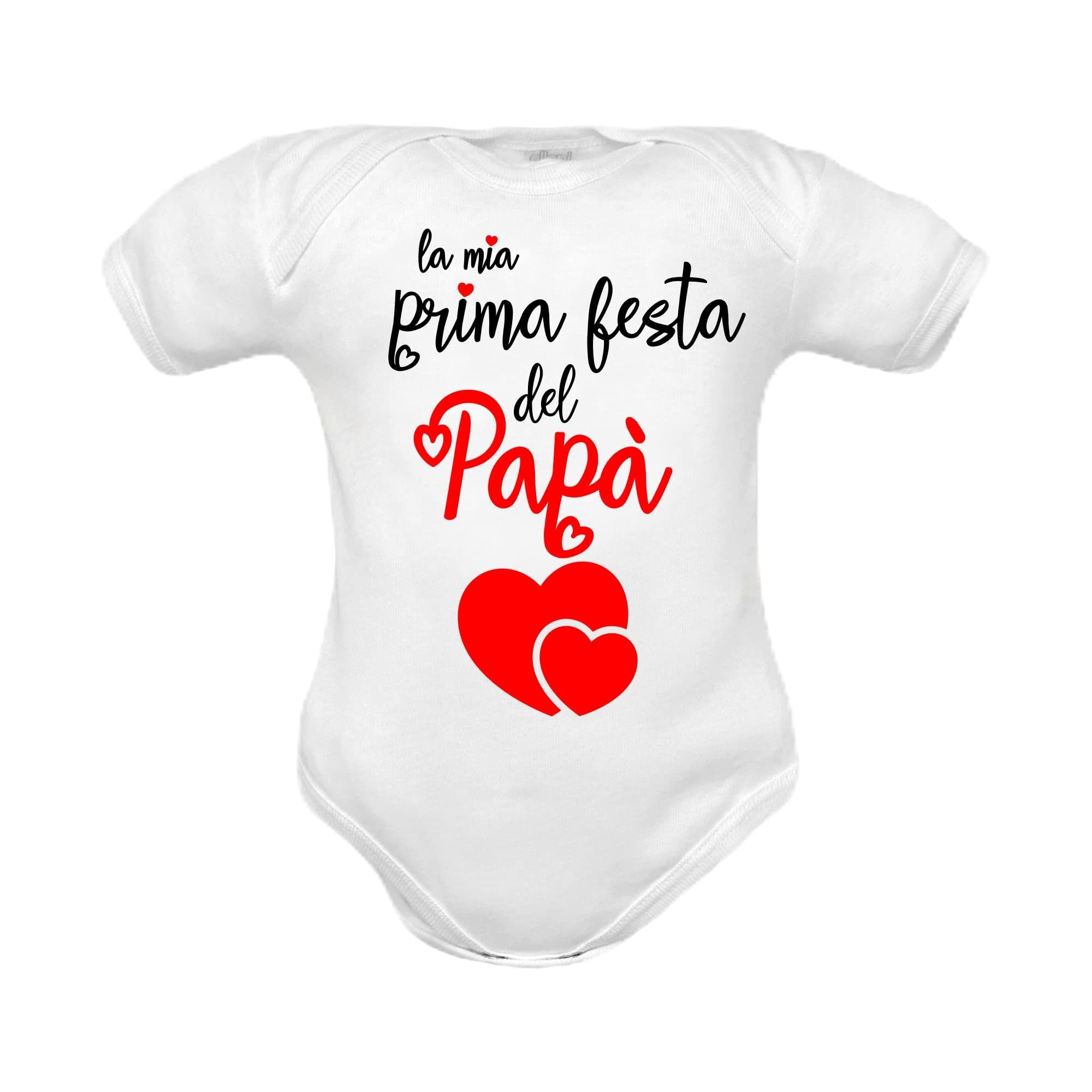 Corredino Neonato Body con frase la mia prima festa del papà e della mamma in manica corta e lunga di caldo cotone