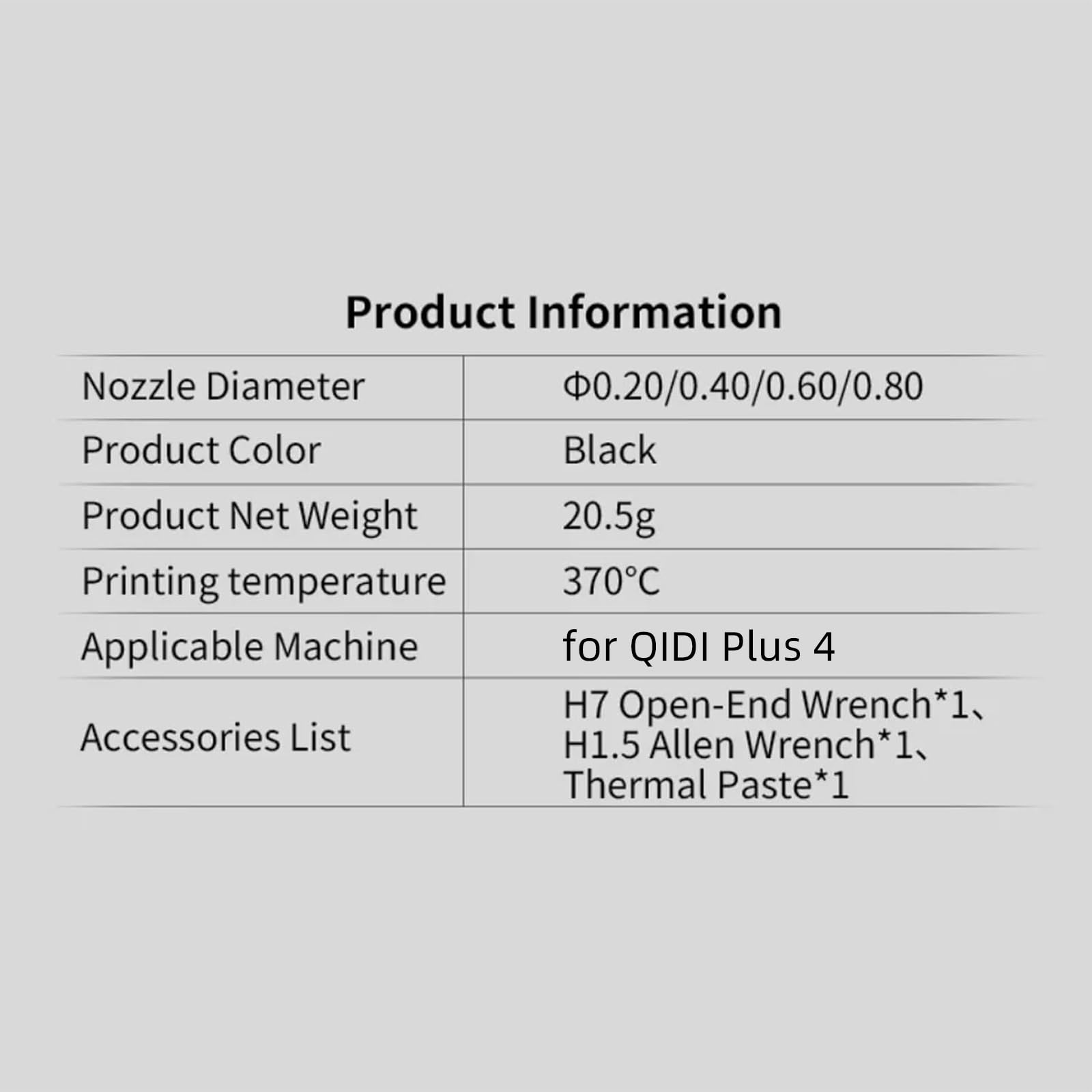 BCZAMD Ersatzbausatz Hotend for Qidi Plus4: 0.4 Düse Aufgerüstete Endcoat-Beschichtung mit beschichtetem vollmetallischem Heatbreak Heizerblock Kühlkörper für schnellen Druck bis 30mm³