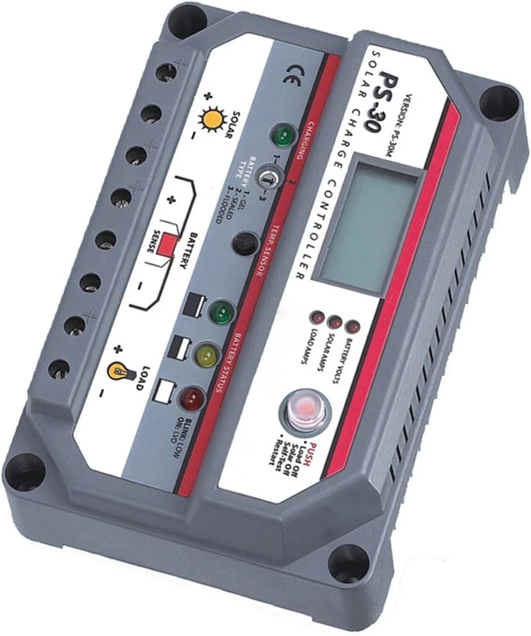 1PCS PROSTAR PS-30M with Display PWM Charge Controller 12/24V 30A