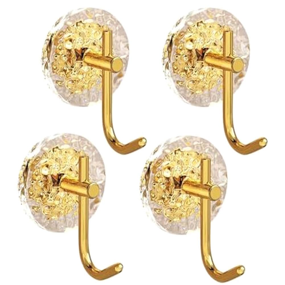CTRLZS 4PCS Punch-Free Adhesive Hooks Set for Hanging Coat, Hat, Towel, Robe, Scarf, Purse, Keys, Lamp, Wall Decor-A