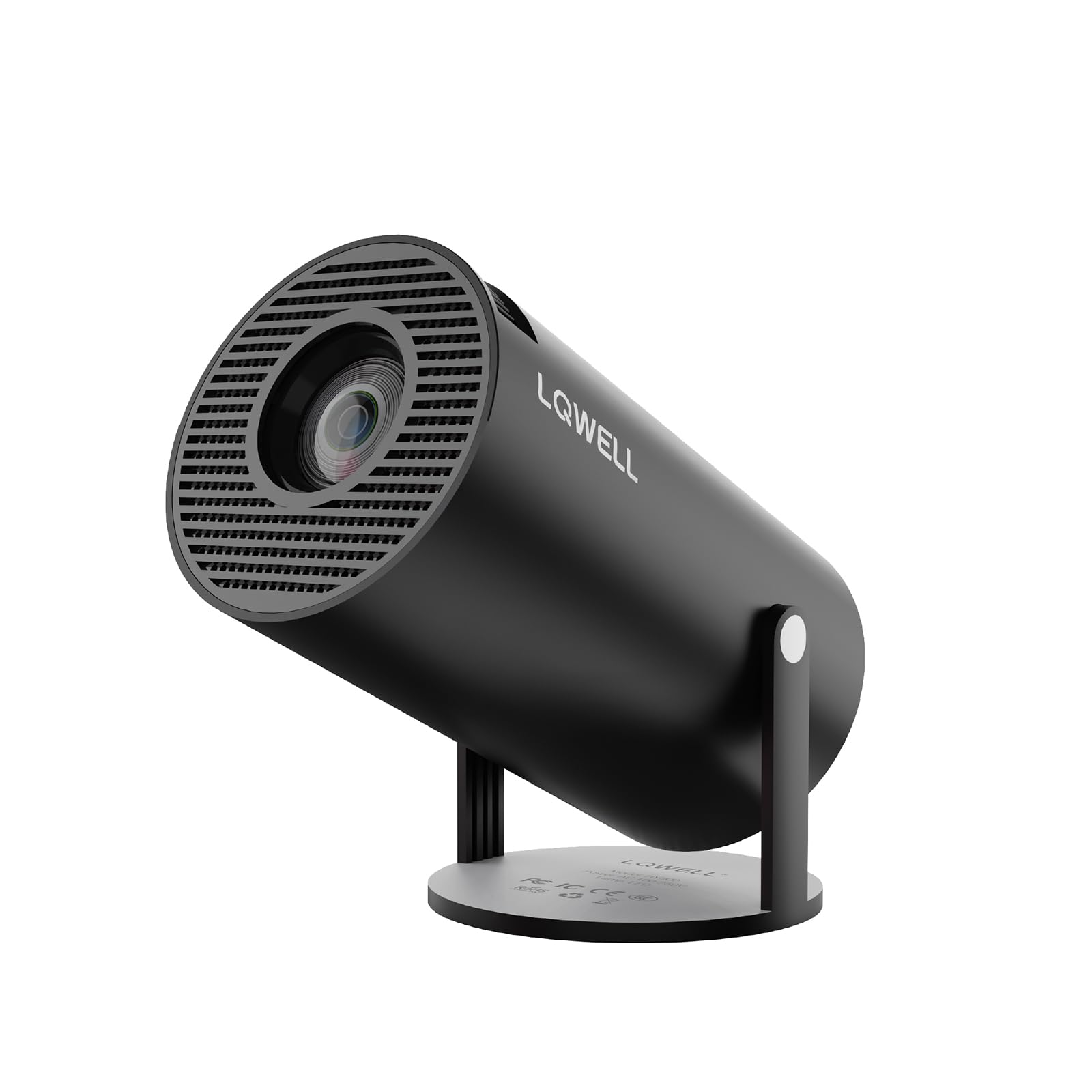 LQWELL® Proiettore, Mini Proiettore, Supporta Wi-Fi 5G, BT5.0 Con Sistema Operativo Android, Correzione Trapezoidale Automatica, Angolo Di 220 Gradi, Schermo Da 130 Pollici Per Telefono/PC, Nero