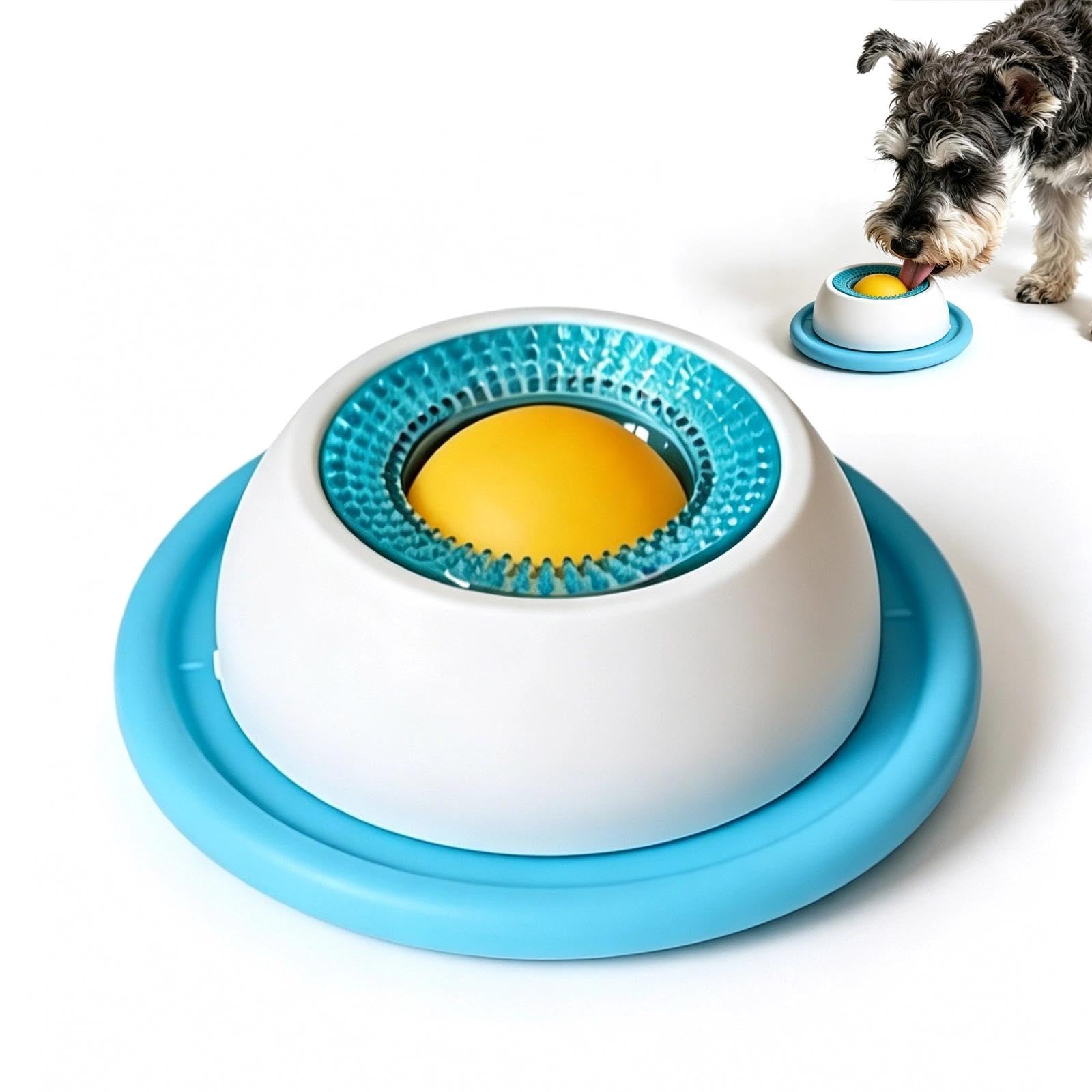 meetlanduo Pet Lick Bowl Lick Mat Interactive Toy for Dogs Dog Licks Bowl Slow Feeder for Small Medium Dogs Calming Anxieties Relief, Blue