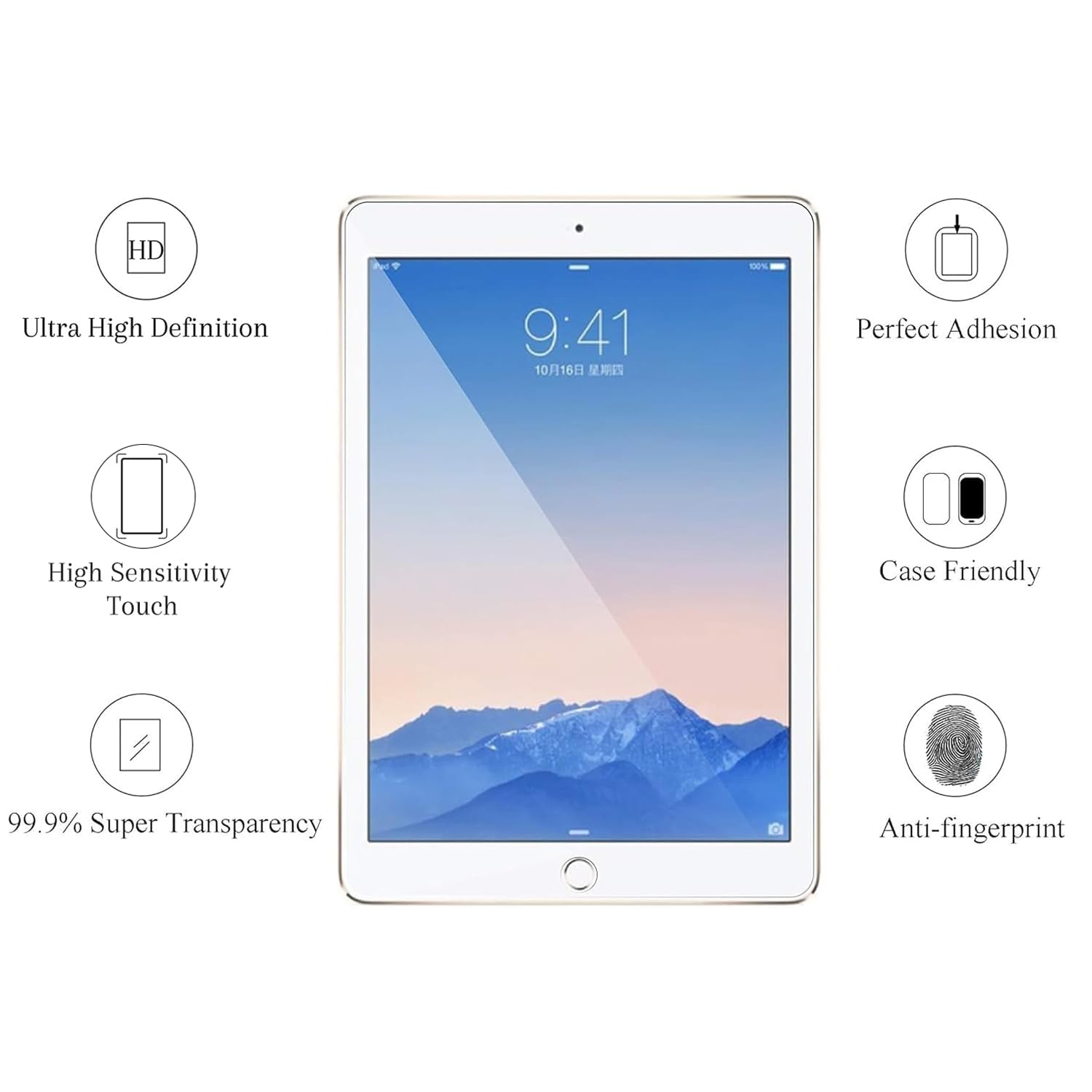 - Protector de Pantalla de Cristal para iPad Pro de 9,7 Pulgadas, 2 Unidades