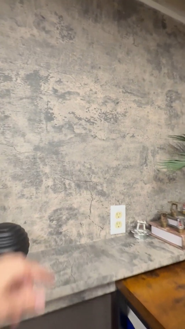 JSEVEM 31"×157" Extra Thick Wide Dark Brown Tan Charcoal Grey Rusty Concrete Wallpaper Peel And - View #2
