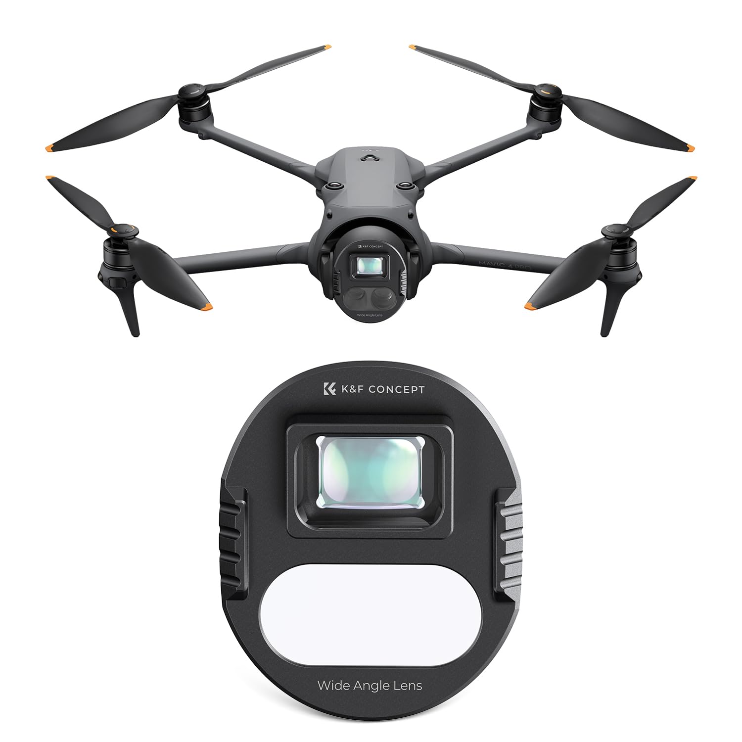 K&F CONCEPT Weitwinkelobjektivfiter Kompatibel mit DJI Mavic 4 Pro, 108° Weitwinkelobjektiv Magnetische Befestigung, Weitwinkelvorsatzlinse Mehrfach Beschichtet/Optisches Glas, Drohnenzubehör