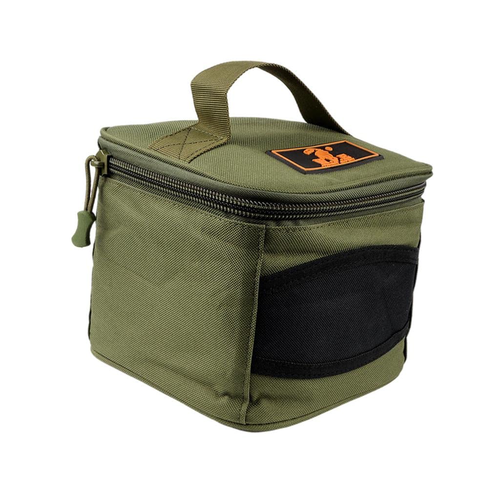 Bolsa de almacenamiento duradera para carrete de pesca de carpa, gancho de pesca, bolsa de aparejos, Juego de 5 (verde), 18x20x15cm, como se muestra en la