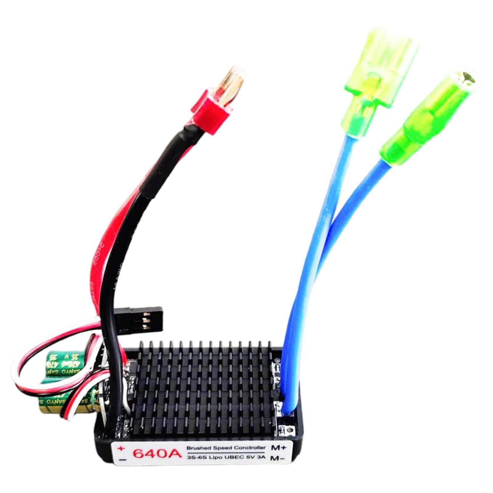 F Fityle RC Boat 12V-24V regolatore di velocità elettronico Motore Spazzolato 640A ESC - Spina T