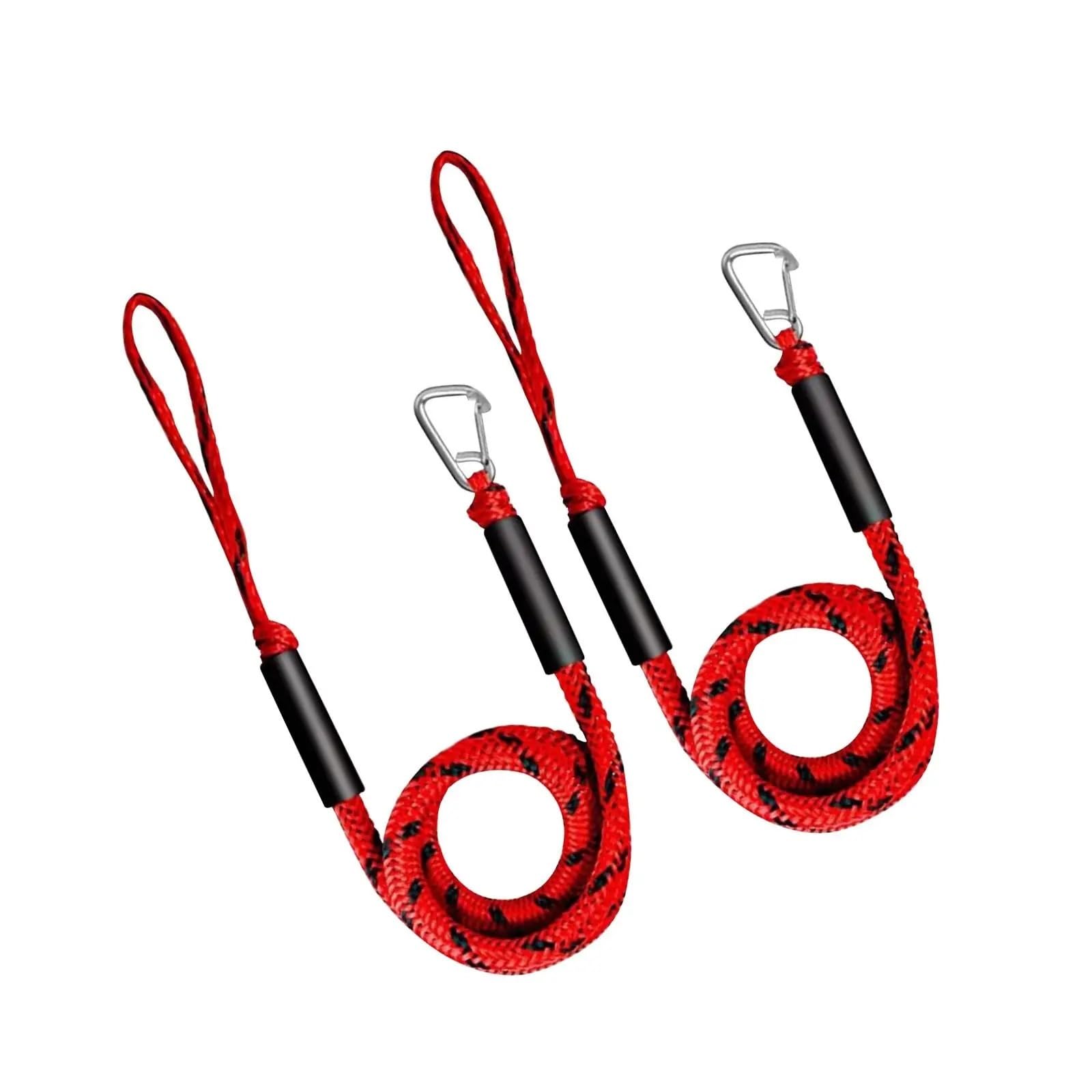 Soywim Rosso Mooring Rope, 2Pcs Boat Bungee Dock Line With Loop Ropes For Docking Marine Rope Cord Tie Down(Rosso)