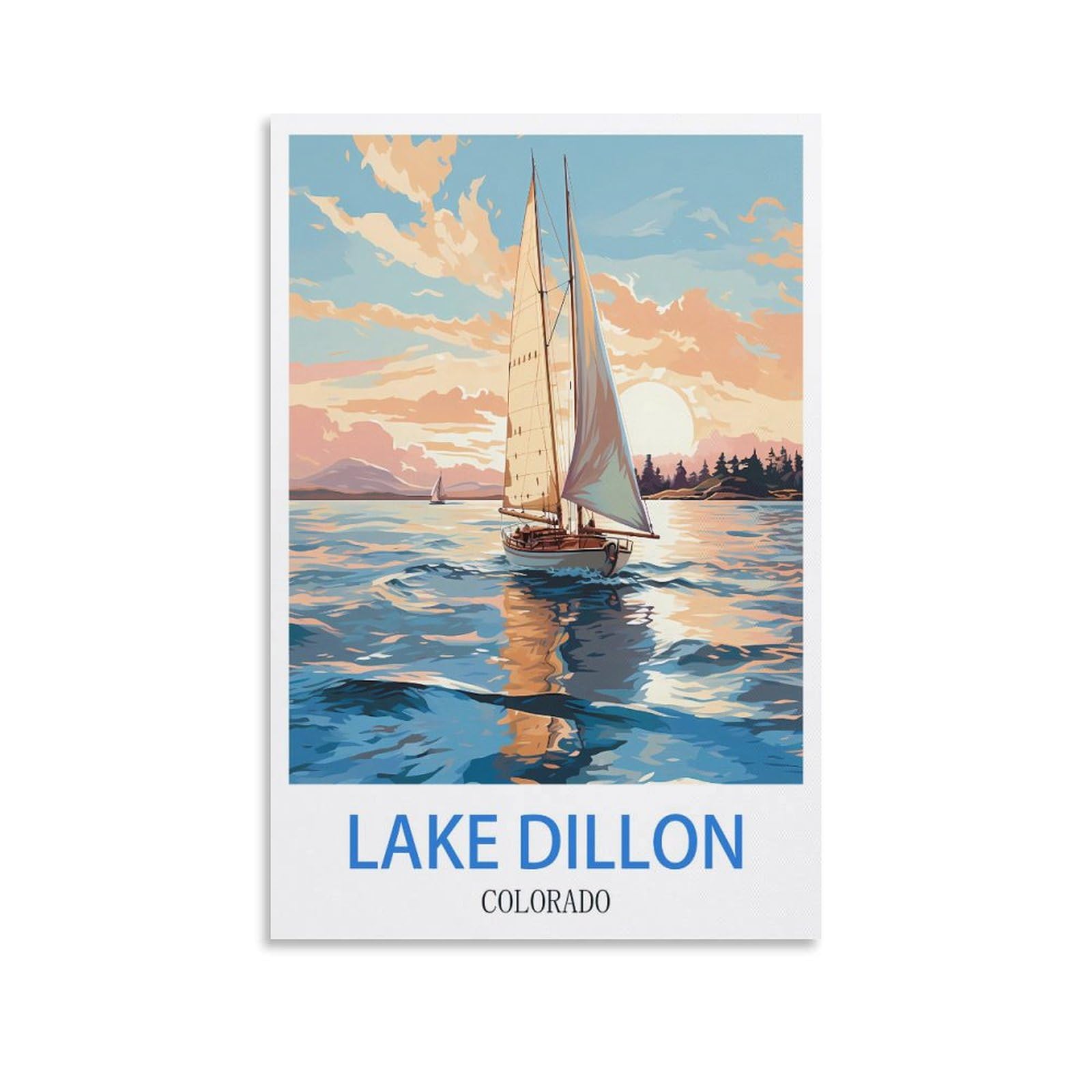 EZMLFA 5D Diamond Art Kits Adults,Lake Dillon Colorados,Round Dots Diamond DIY Kits Pictures for Wall Decor Home Office Decoration 40x40cm