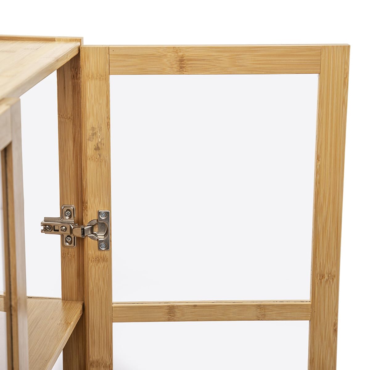 Vitrina acrílica con puertas dobles, vitrina de 4 niveles para coleccionables, estantes de madera transparente de 3 lados para Funko Pops, figuras de acción, modelos de coches