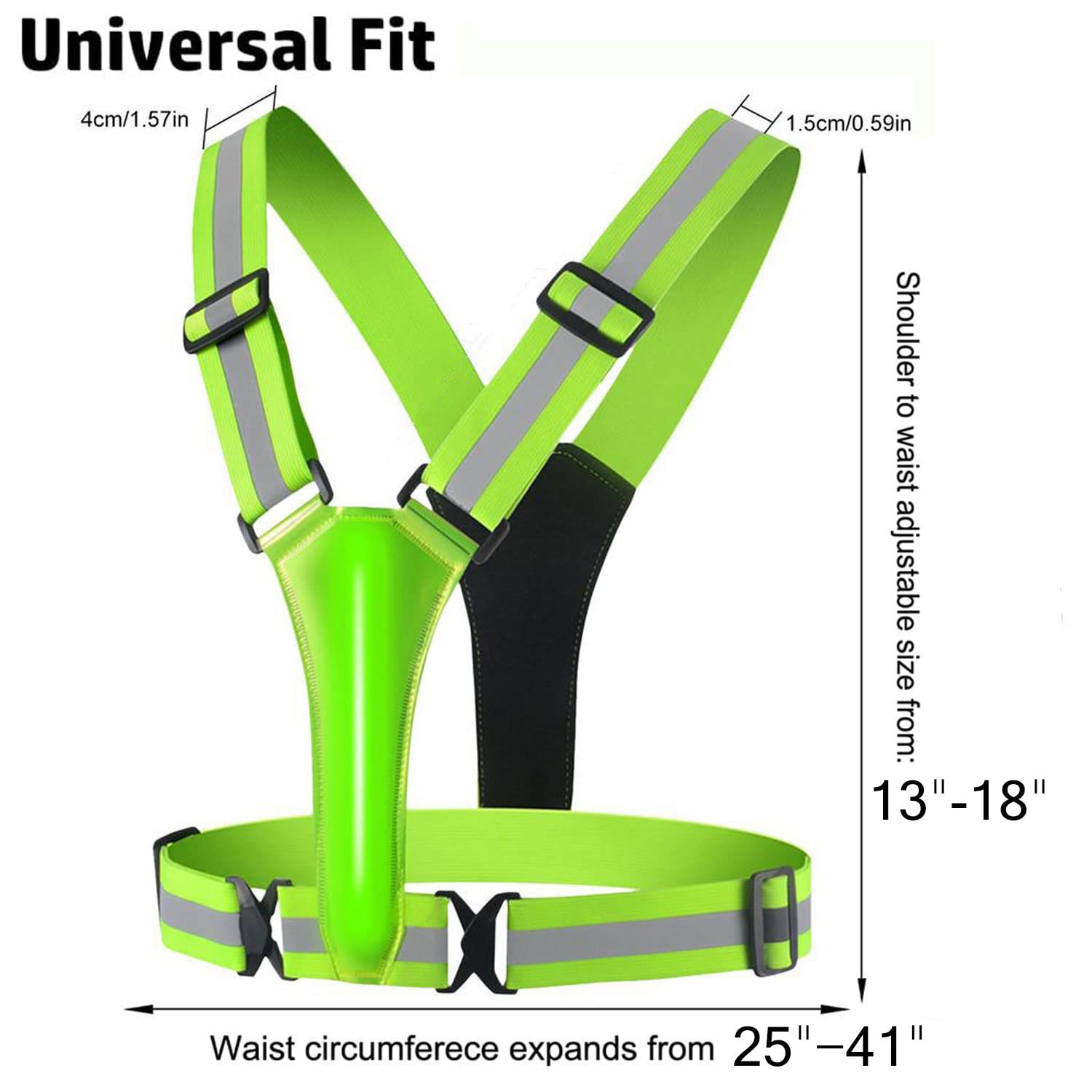 YHGSEE Chaleco Reflectante LED para Correr, con luz Nocturna Recargable por USB, Modelo Y, Chaleco de Seguridad Ajustable, Cintura y Hombro, tamaño elástico, para Correr, para Hombres, Mujeres, niños