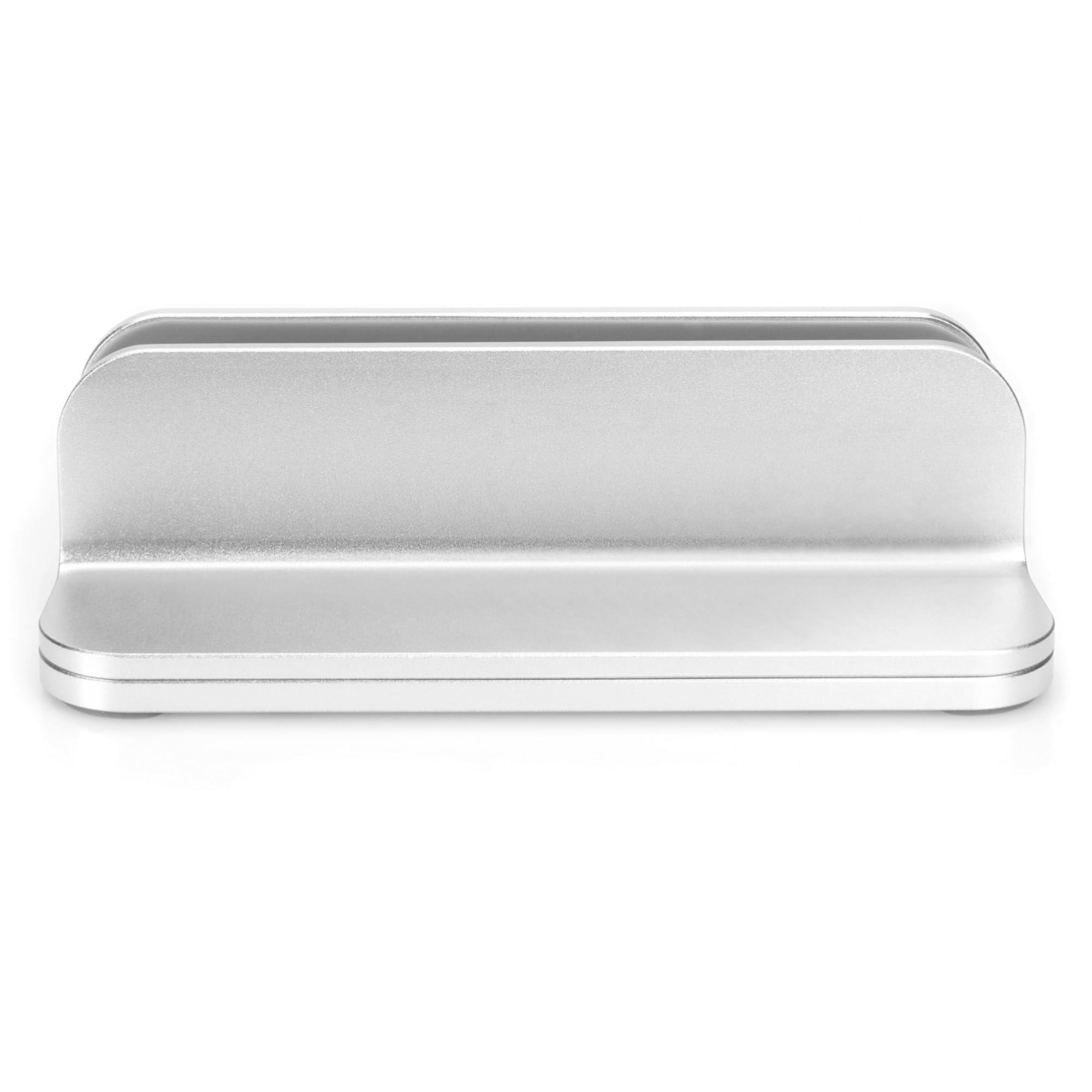 DIGITUS DA-90439 - Support Vertical pour Ordinateur Portable - Taille Variable 7,7-40 mm - Pads en Silicone à l'intérieur - Pads antidérapants - Gain de Place - Design Aluminium Intemporel - Argenté