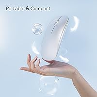 Vista 5 de TENMOS M18 Mouse Bluetooth, Mouse USB C Recargable Inalámbrico, Mouse Silencioso de Triple Modo (Bluetooth Dual+USB) Portátil para Computadora