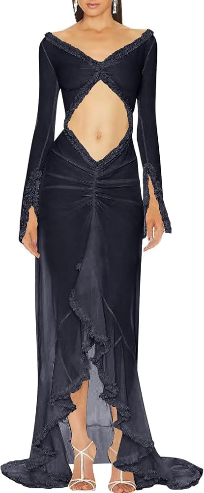 green emerald velvet dress Amazon.com: Long Sleeve Long Dresses for Women Lace Slit Off Shoulder  Hollow Out Floor Length Dress Evening Club Party Long Dress Black :  Clothing, Shoes & Jewelry