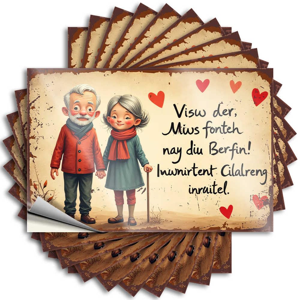 Fzfn Colour Decals Best Man Cave Gifts Peel And Stick - Love Story: An Elderly Couple's Heartwarming Journey Bumper Unique Waterproof Vinyl For Student(8X12cm)