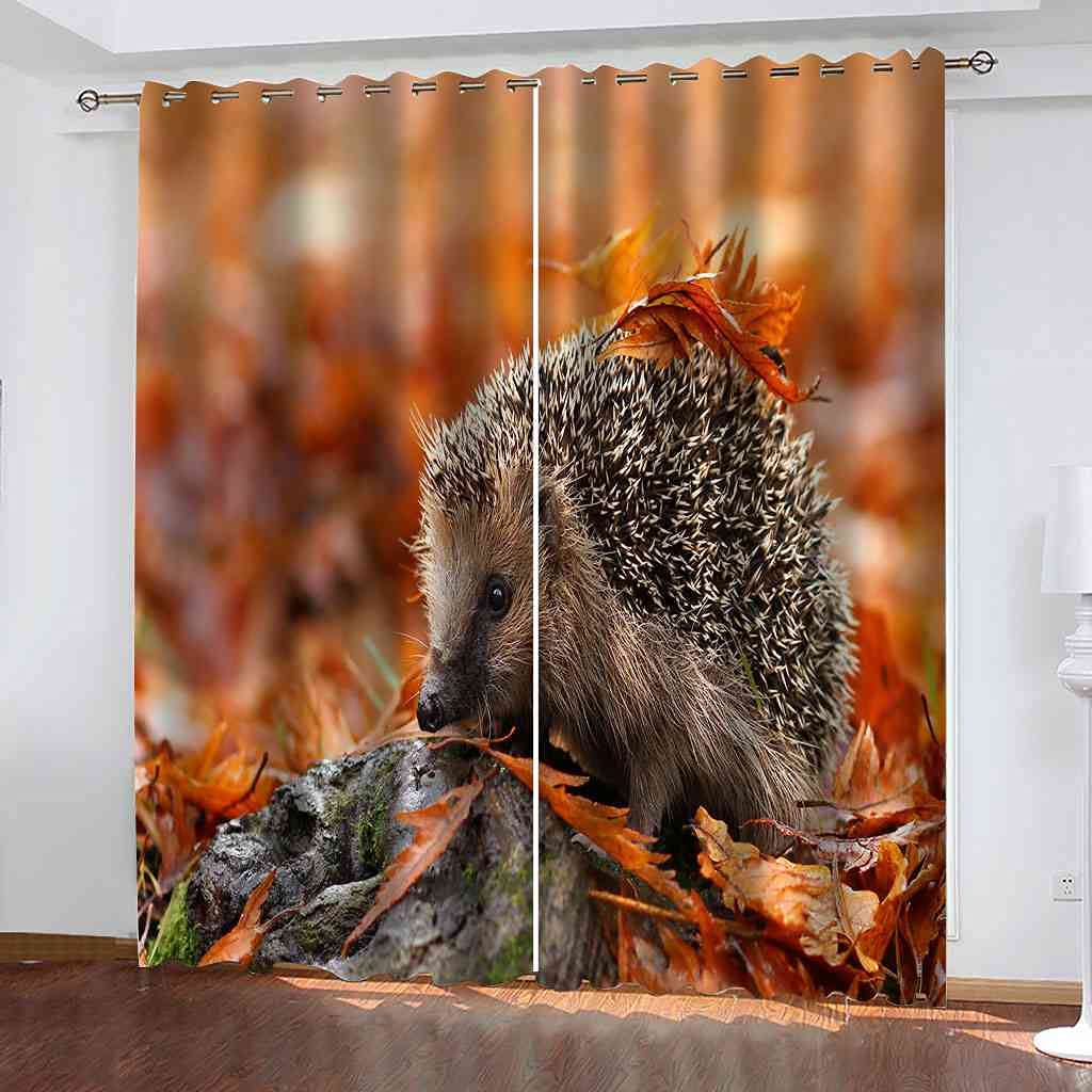 Rideaux de fenêtre hérisson rouge pour réchauffer l'ambiance du salon et de la cuisine