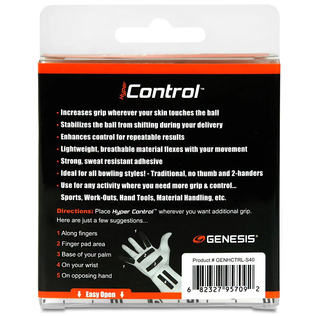 Genérico Hyper Control Finger Grip Tape Maximum adhérence et stabilité pour Bowling moderne. Augmente la traction et la précision. Idéal pour deux mains ou traditionnel. Consistance à chaque coup