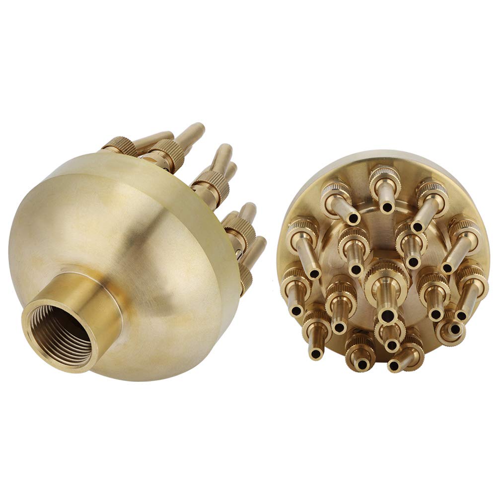 AMONIDA Irrigatore a Spruzzo con Ugello per Fontana Regolabile a 3 Livelli DN25 da 1 Pollice per Laghetto da Giardino Decorazioni per Paesaggi Acquatici in Rame 16x11x11 Cm