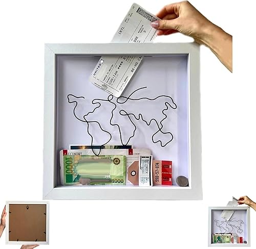 Caja de archivo de aventura de 8 pulgadas, caja de sombra de viaje, caja de sombra de boletos con ranura, cajas de memoria de 8 pulgadas para