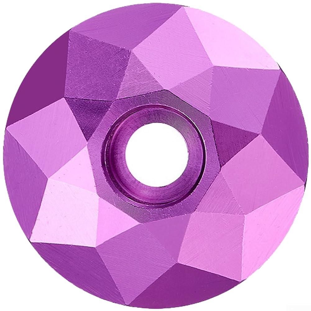 Aluminum Alloy CNC Headset Cover Stem Cap for Mountain Road Bike - Electroplated PVD Finish, Secure Fit, 3.2cm Diameter, Multiple Colors Available(Purple)