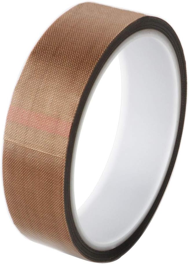High Temp Tape, PTFE Tape/Teflon Tape, High Temperature Adhesive, Vacuum Machine Sealer for Vacuum Hand Impulse Sealers, Heat Resistant Up to 300℃ (25mmx10m)