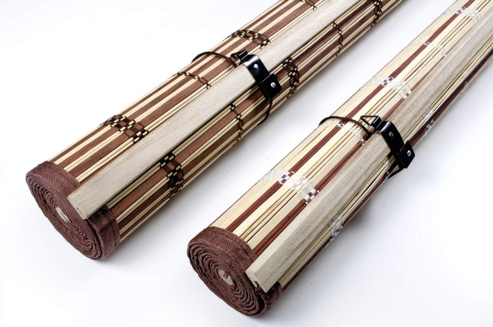 VERDELOOK Tapparella Egitto in Bamboo con Bordo in Cotone, 150x300 cm, Marrone